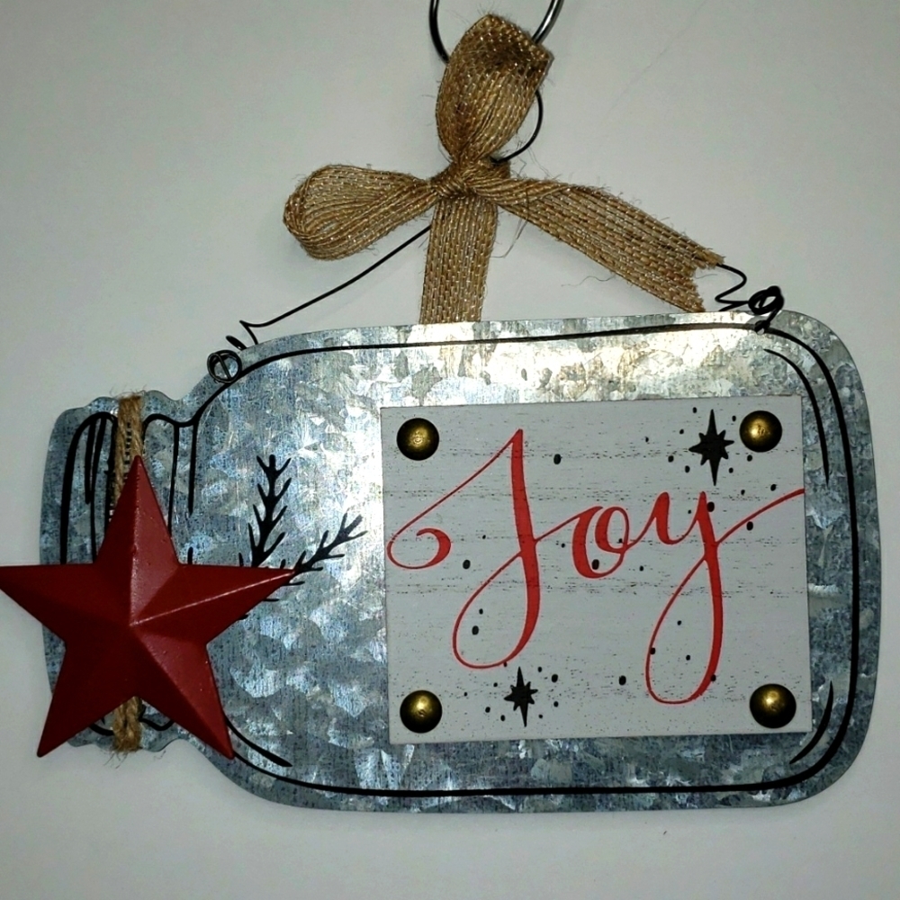 NEW- Mason Jar Metal Ornament or Wreath Insert